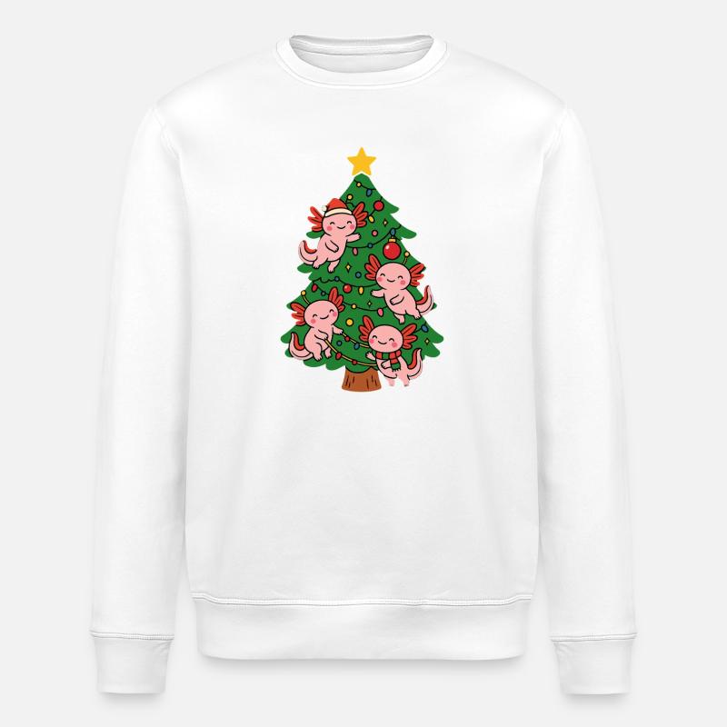 Axolotl schmücken Weihnachtsbaum - Stanley/Stella Unisex Bio-Sweatshirt ROLLER - Weiß