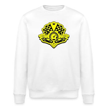 Racing Rennflagge Auspuff Tacho - Stanley/Stella Unisex Bio-Sweatshirt ROLLER - Weiß - Vorne - Nik (191cm)