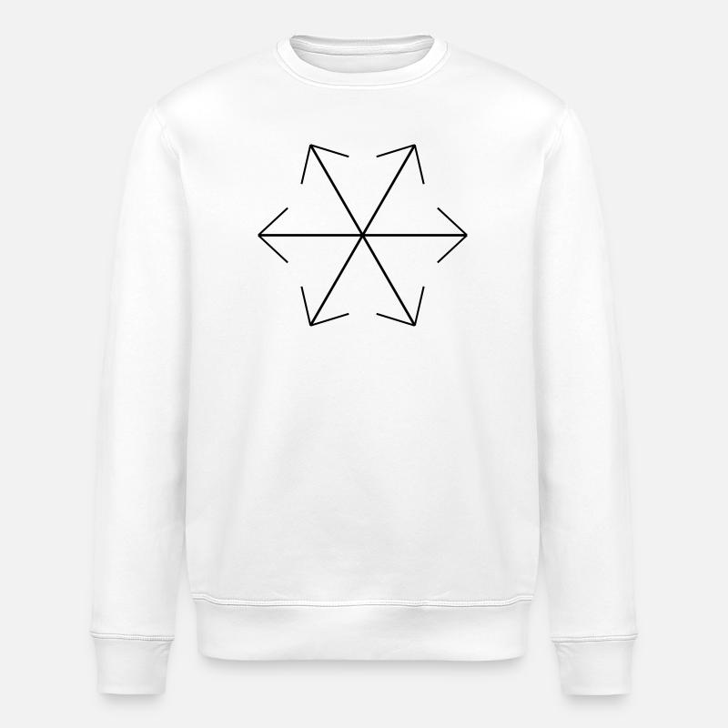 Abstract Geometric Pattern Design - Stanley/Stella ROLLER Unisex Organic Sweatshirt - white