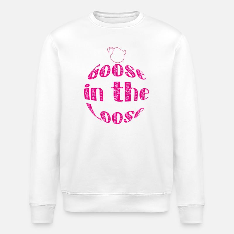 Goose on the Loose – Funny Retro Floral Typography - Sweat bio ROLLER Stanley/Stella Unisexe - blanc