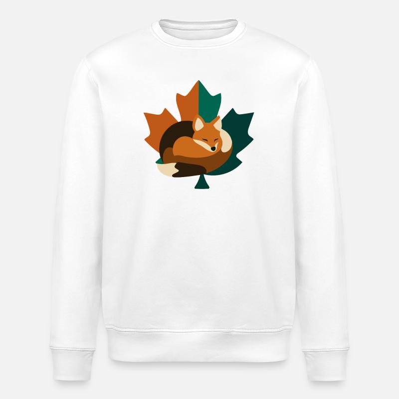 Fox in maple leaf design. - Stanley/Stella ROLLER Unisex Organic Sweatshirt - white