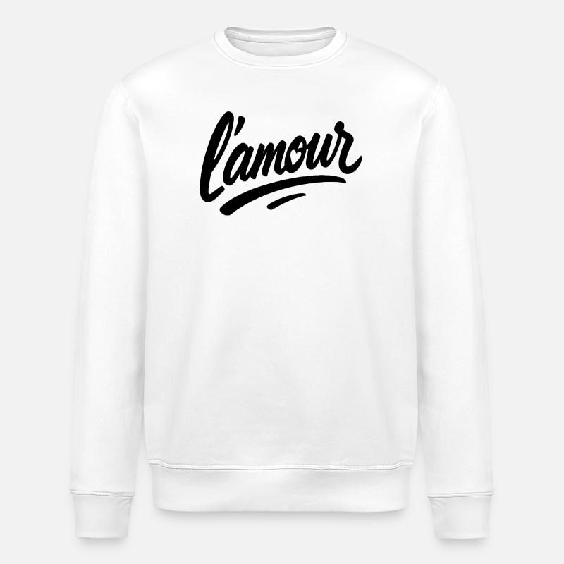 L’amour – Love Script - Stanley/Stella Unisex Bio-Sweatshirt ROLLER - Weiß