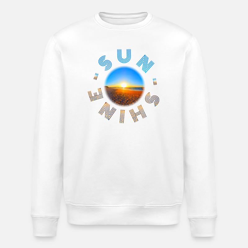Sonnenuntergang am Strand Design - Stanley/Stella Unisex Bio-Sweatshirt ROLLER - Weiß