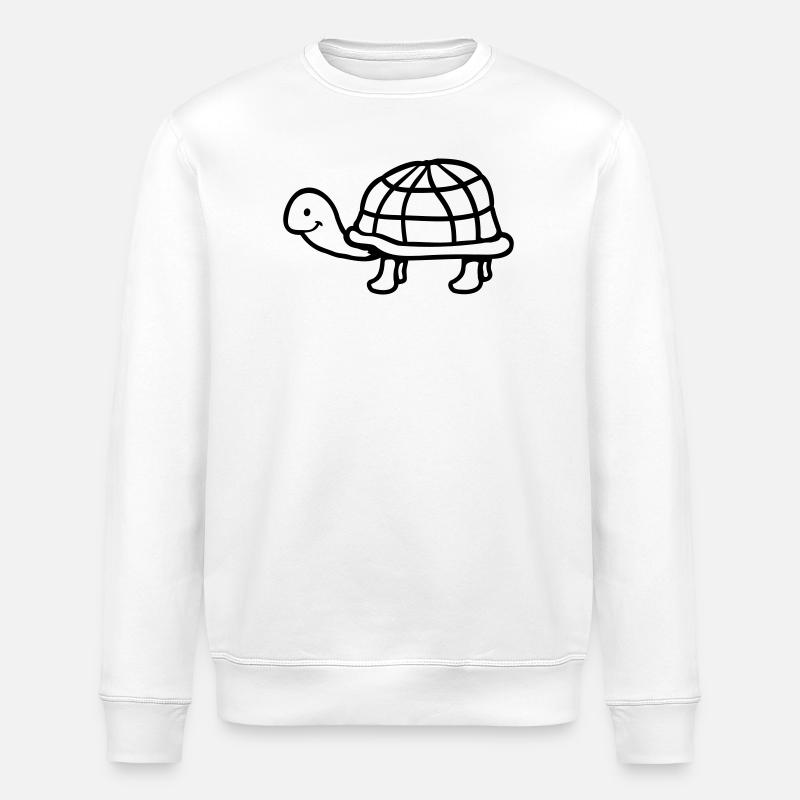 Turtle long neck smiling happy funny - Stanley/Stella ROLLER Unisex Organic Sweatshirt - white