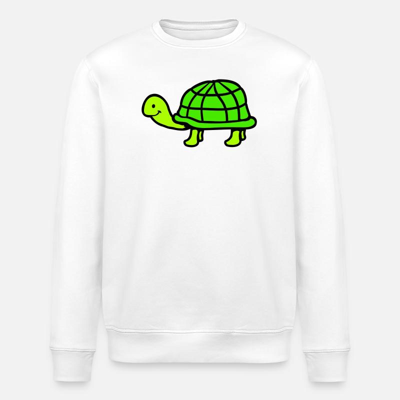 Turtle long neck smiling happy funny - Stanley/Stella ROLLER Unisex Organic Sweatshirt - white