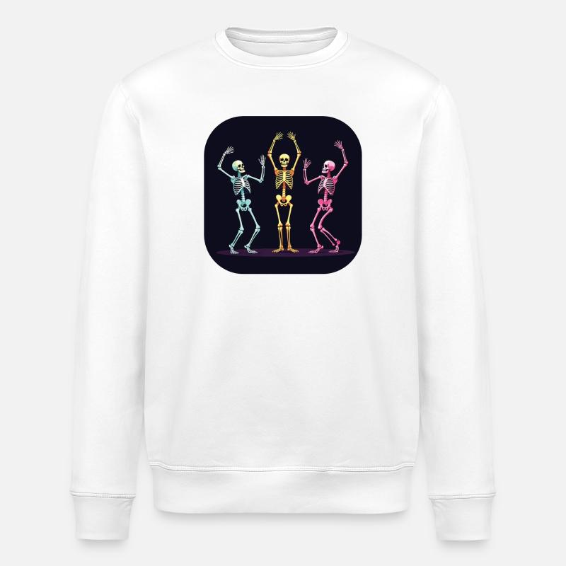 Halloween Skeleton Dancer Dancing - Stanley/Stella ROLLER Unisex Organic Sweatshirt - white
