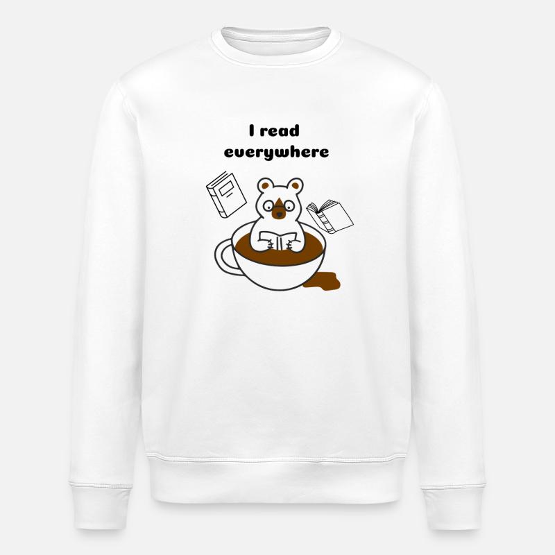 Ich lese überall, - Stanley/Stella Unisex Bio-Sweatshirt ROLLER - Weiß