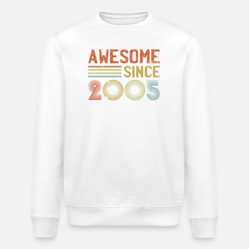 Retro 2005 Feier T-Shirt Design - Stanley/Stella Unisex Bio-Sweatshirt ROLLER - Weiß