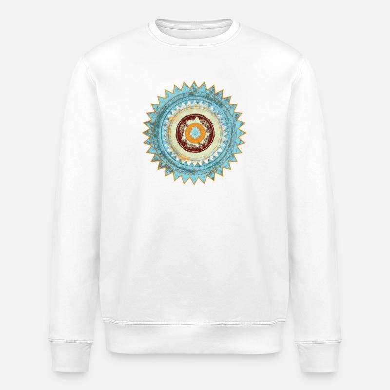 Conception abstraite du mandala zen - Sweat bio ROLLER Stanley/Stella Unisexe - blanc