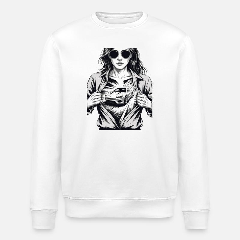 Conception de voiture de course - Sweat bio ROLLER Stanley/Stella Unisexe - blanc
