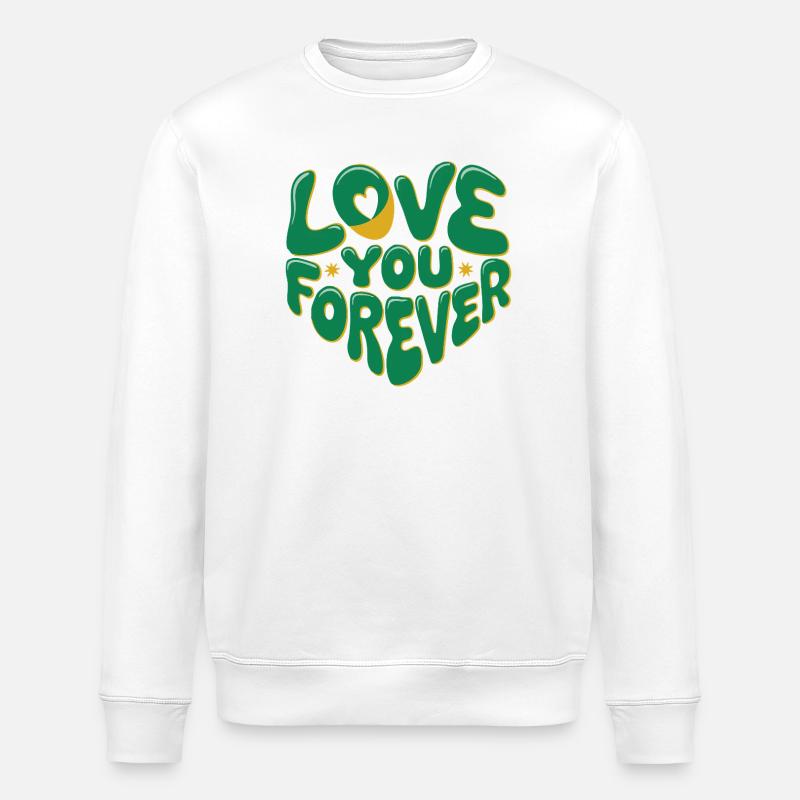 Love You Forever Herz Design - Stanley/Stella Unisex Bio-Sweatshirt ROLLER - Weiß