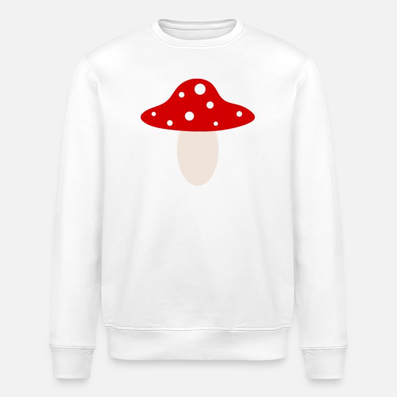 Skurrile rote Pilz-Illustration - Stanley/Stella Unisex Bio-Sweatshirt ROLLER - Weiß