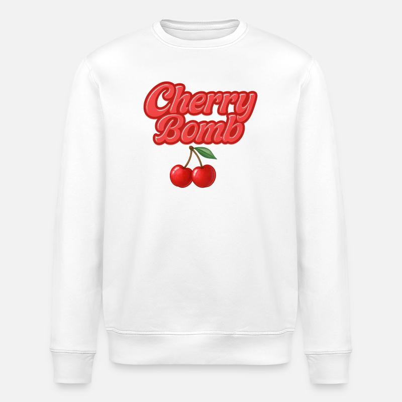 cherry bomb / y2k design - Stanley/Stella ROLLER Unisex Organic Sweatshirt - white