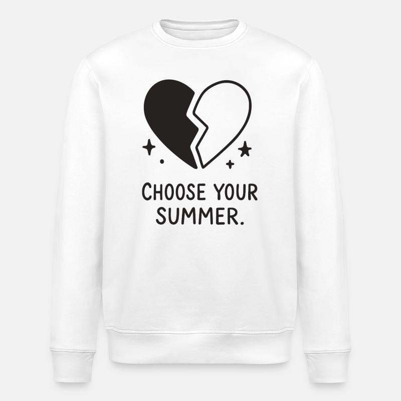 Choose Your Summer – Broken Heart - Stanley/Stella Unisex Bio-Sweatshirt ROLLER - Weiß