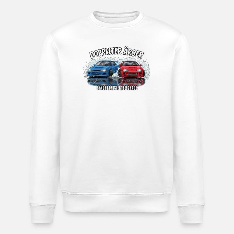 Double Trouble - Chaos synchronisé - Sweat bio ROLLER Stanley/Stella Unisexe - blanc