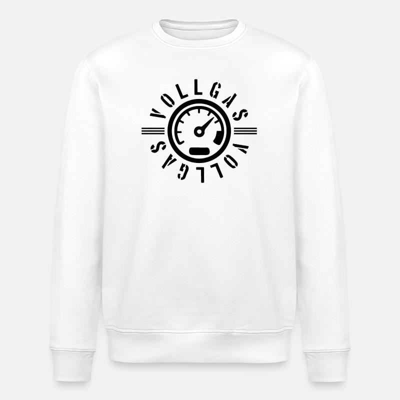 Vollgas Tacho Kmh Tuning - Stanley/Stella Unisex Bio-Sweatshirt ROLLER - Weiß