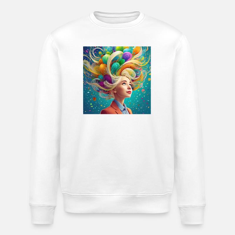 Imagination is power - Stanley/Stella Unisex Bio-Sweatshirt ROLLER - Weiß