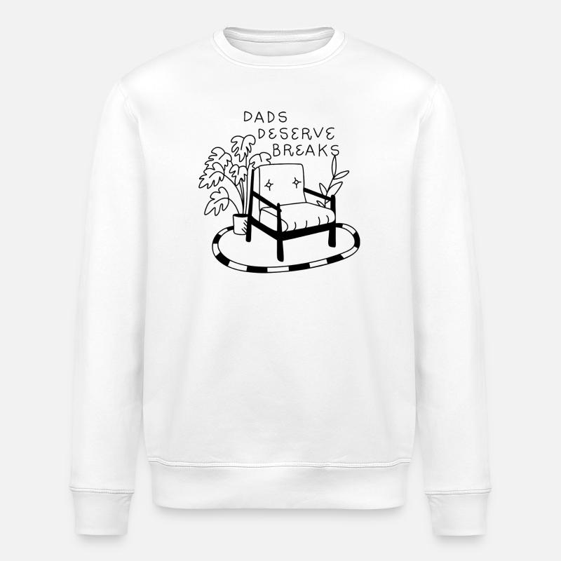 Dads Deserve Breaks – Relax-Sessel - Stanley/Stella Unisex Bio-Sweatshirt ROLLER - Weiß