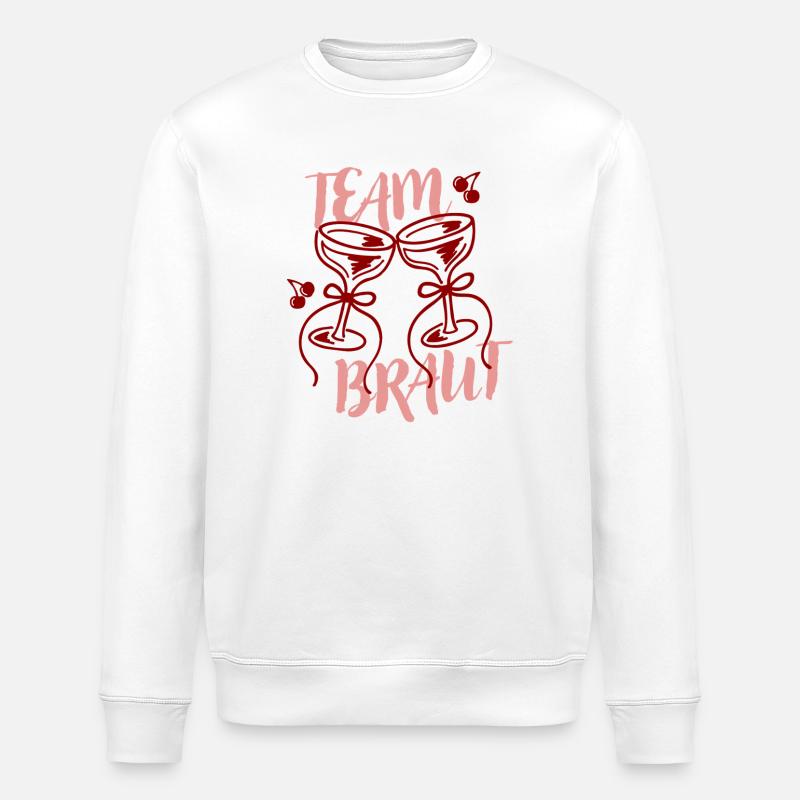 Team Bride – Cherry Jars - Stanley/Stella ROLLER Unisex Organic Sweatshirt - white