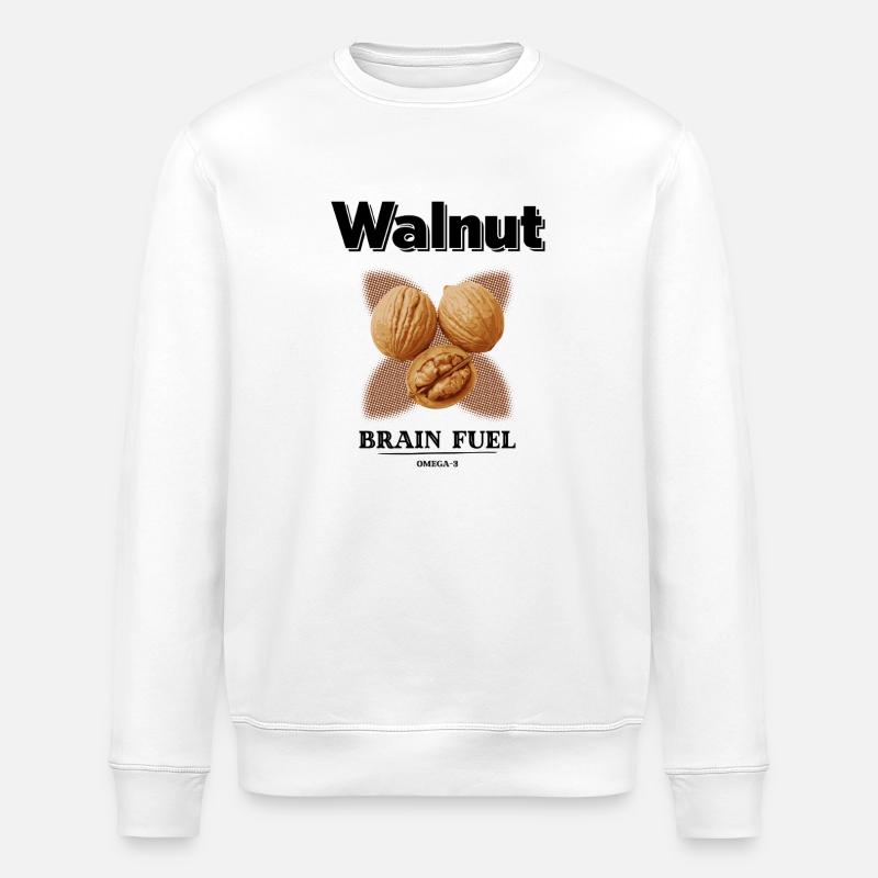 Walnuss Brain Fuel | Omega 3 Power - Stanley/Stella Unisex Bio-Sweatshirt ROLLER - Weiß
