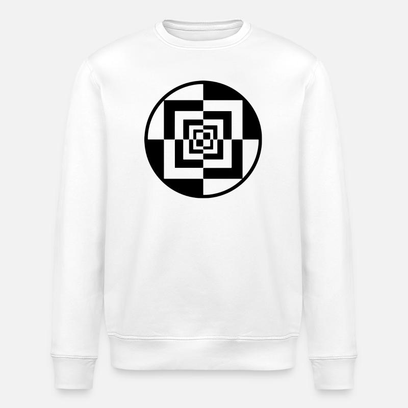 Hypnotischer Schachbrett-Tunnel - Stanley/Stella Unisex Bio-Sweatshirt ROLLER - Weiß