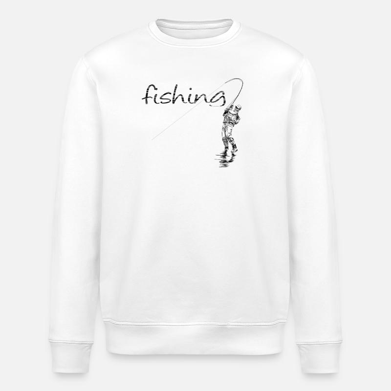 Pêche à la mouche - Sweat bio ROLLER Stanley/Stella Unisexe - blanc