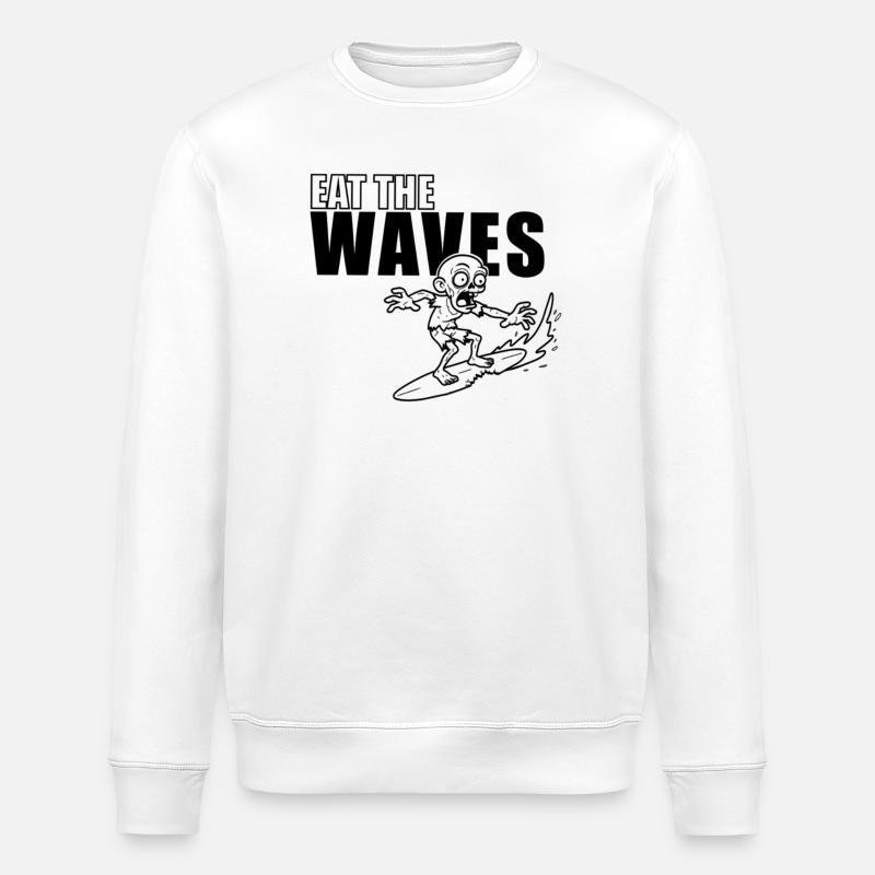 Zombie Surfer  - Sweat bio ROLLER Stanley/Stella Unisexe - blanc