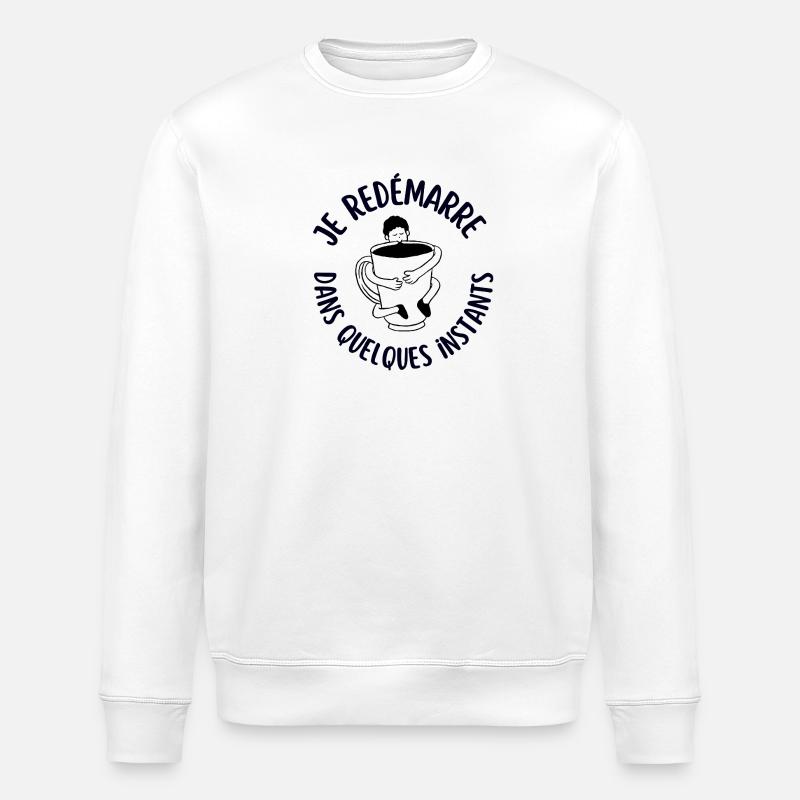 Kaffeesüchtig - Stanley/Stella Unisex Bio-Sweatshirt ROLLER - Weiß