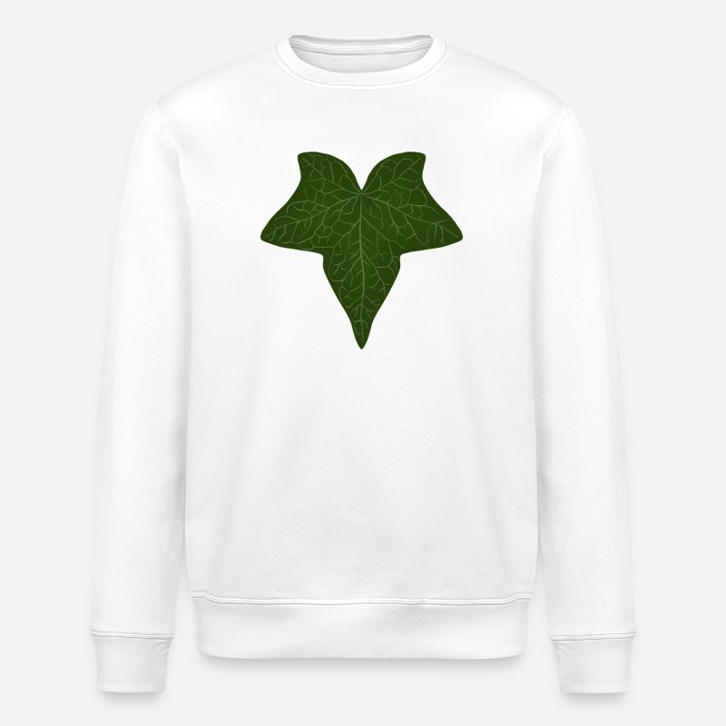Elegantes grünes Efeublattmuster - Stanley/Stella Unisex Bio-Sweatshirt ROLLER - Weiß