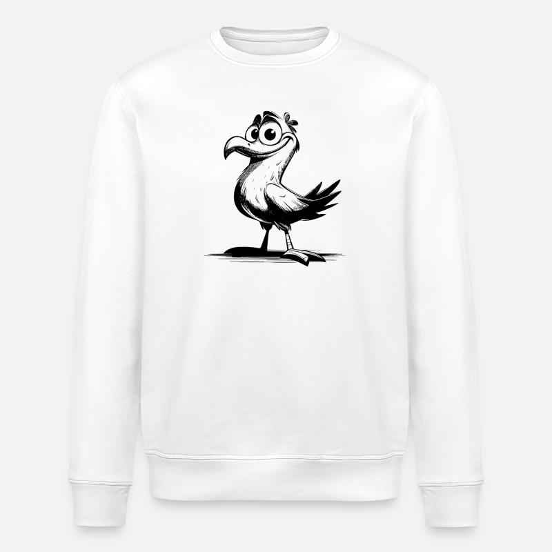 Comedy Vogel Lachgarantie mit Schnabel - Stanley/Stella Unisex Bio-Sweatshirt ROLLER - Weiß