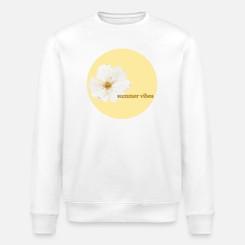 Summer Vibes Blossoms Design - Stanley/Stella ROLLER Unisex Organic Sweatshirt - white