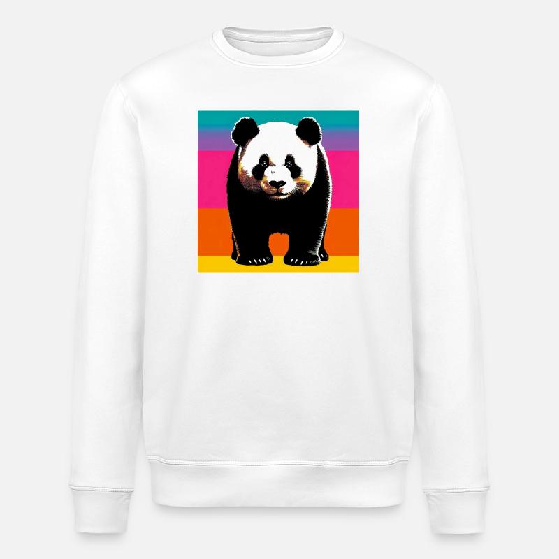 panda - Stanley/Stella ROLLER Unisex Organic Sweatshirt - white