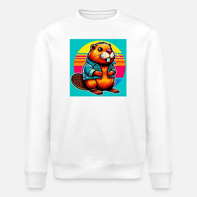 bóbr - Ekologiczna bluza typu unisex Stanley/Stella ROLLER - biały