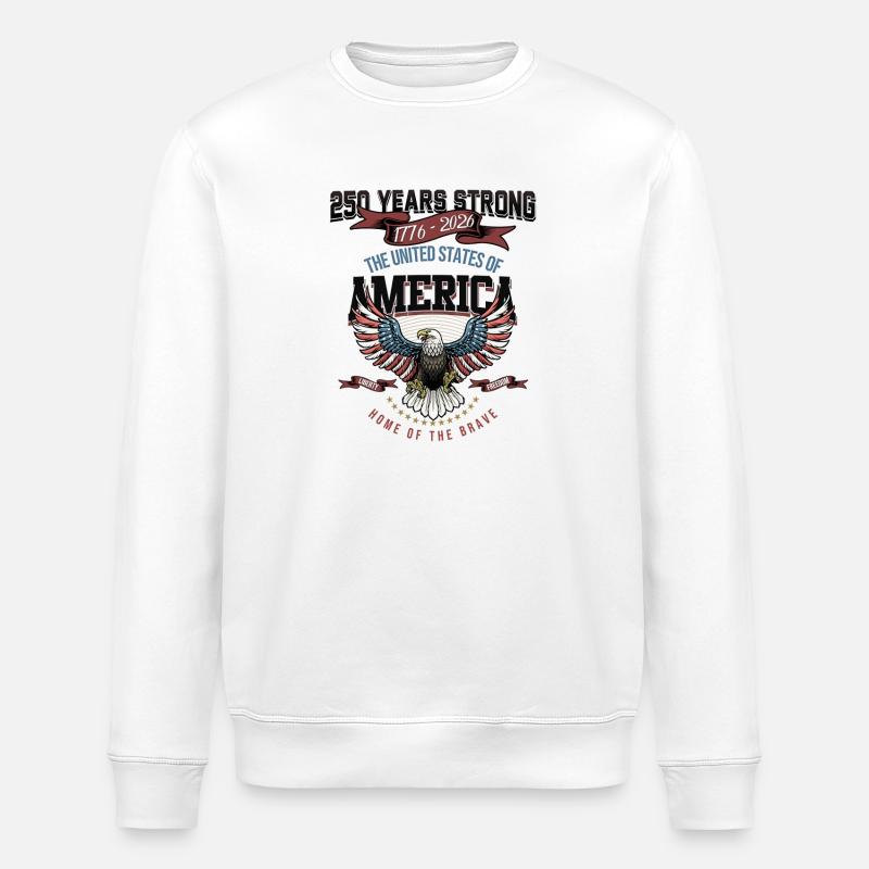 250e anniversaire des États-Unis - Sweat bio ROLLER Stanley/Stella Unisexe - blanc