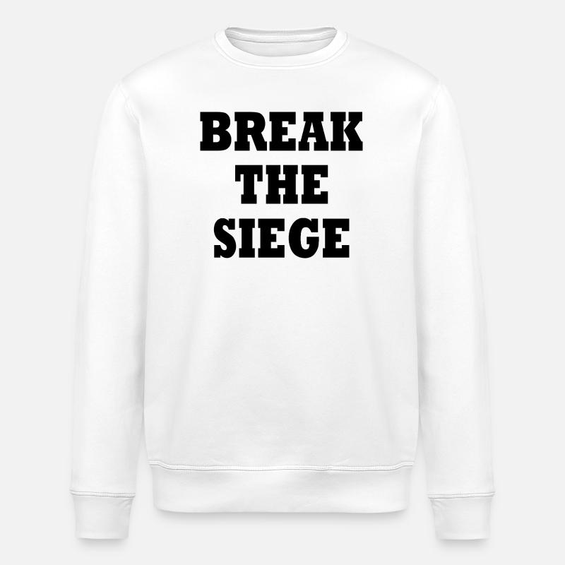 break the siege - Stanley/Stella ROLLER Unisex Organic Sweatshirt - white