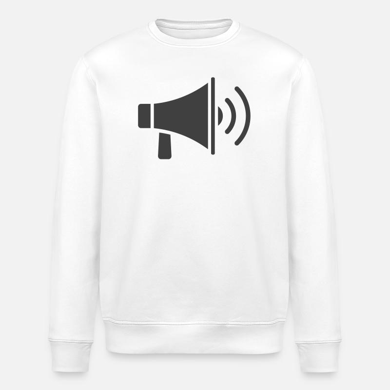 Megaphone Icon Design - Stanley/Stella ROLLER Unisex Organic Sweatshirt - white