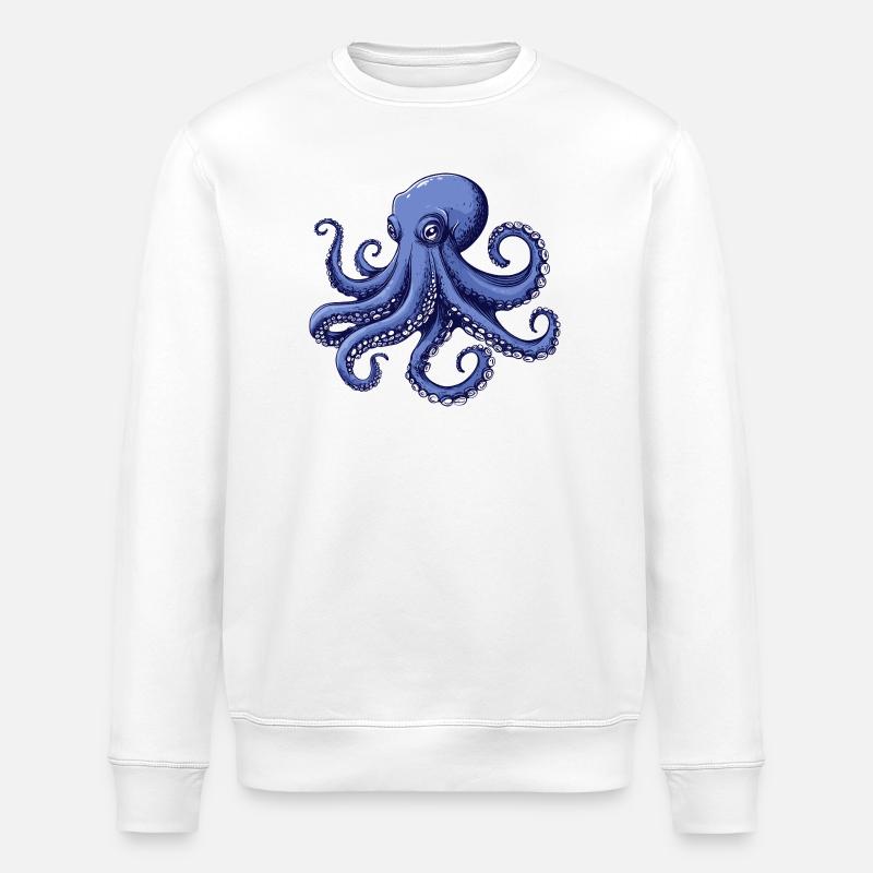 Meeresgeschmack Octopus Design - Stanley/Stella Unisex Bio-Sweatshirt ROLLER - Weiß