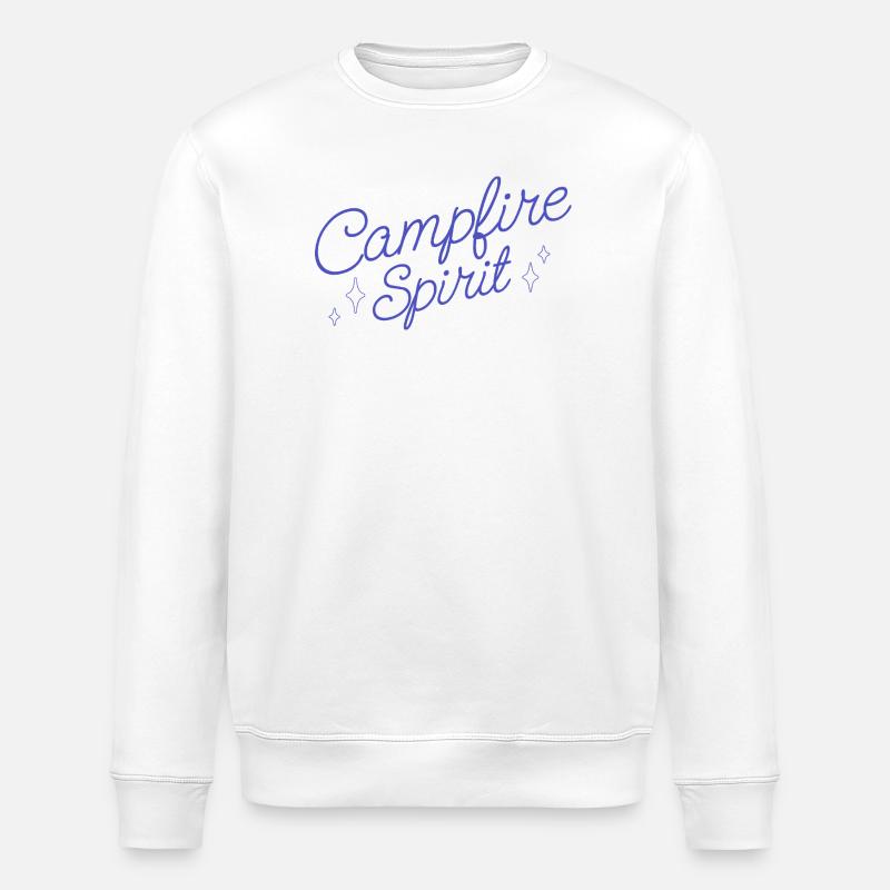 Lettrage Campfire Adventure - Sweat bio ROLLER Stanley/Stella Unisexe - blanc