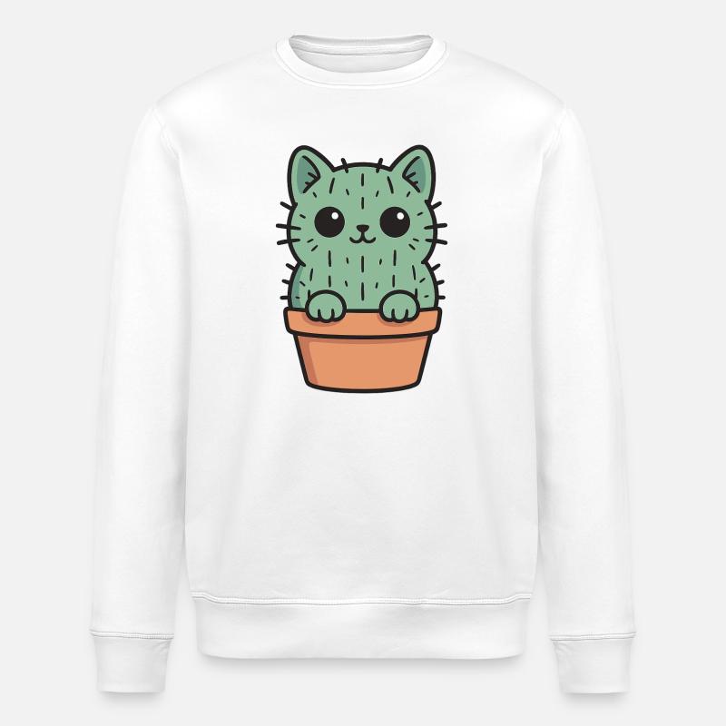 Conception de chaton cactus mignon - Sweat bio ROLLER Stanley/Stella Unisexe - blanc