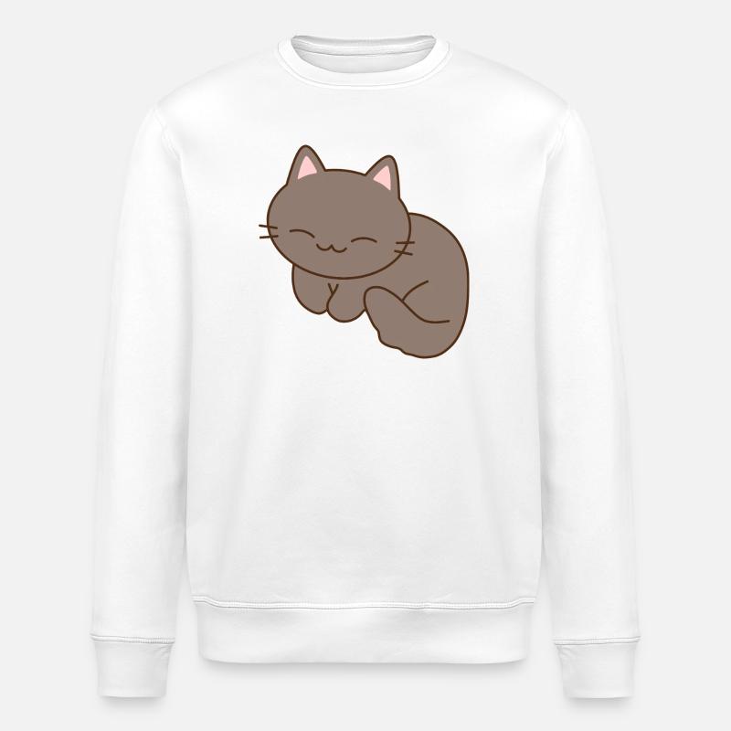 Mignon chat souriant illustration - Sweat bio ROLLER Stanley/Stella Unisexe - blanc