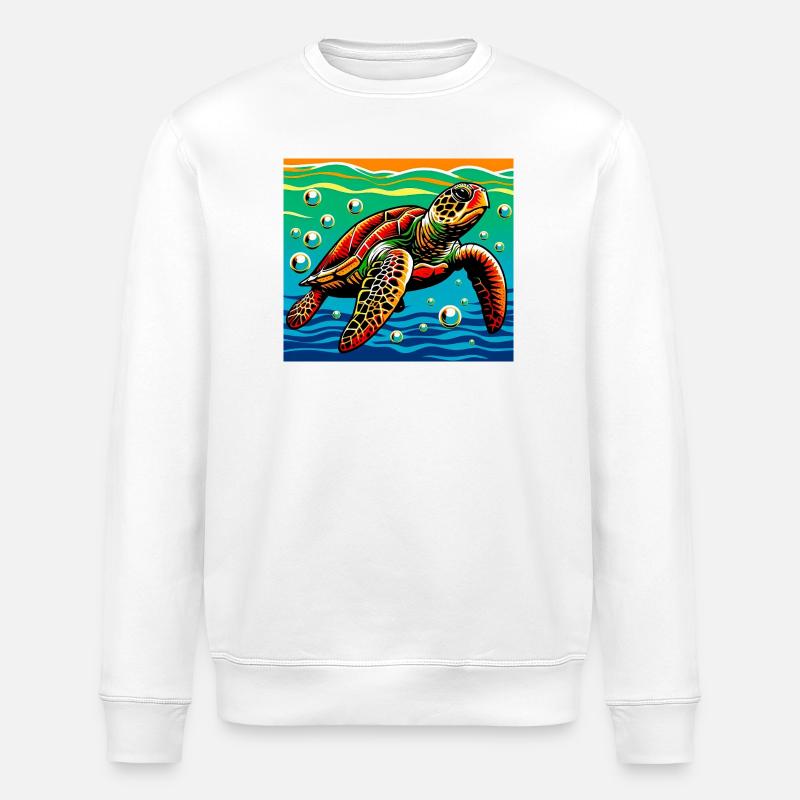 turtle - Stanley/Stella ROLLER Unisex Organic Sweatshirt - white