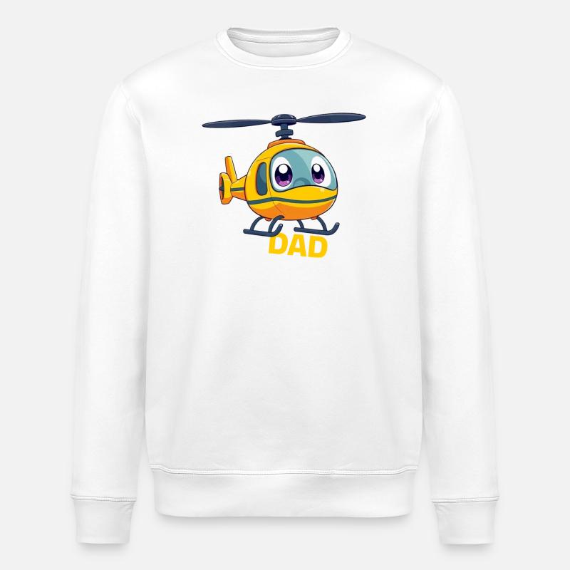 Helikopter Dad - Stanley/Stella Unisex Bio-Sweatshirt ROLLER - Weiß
