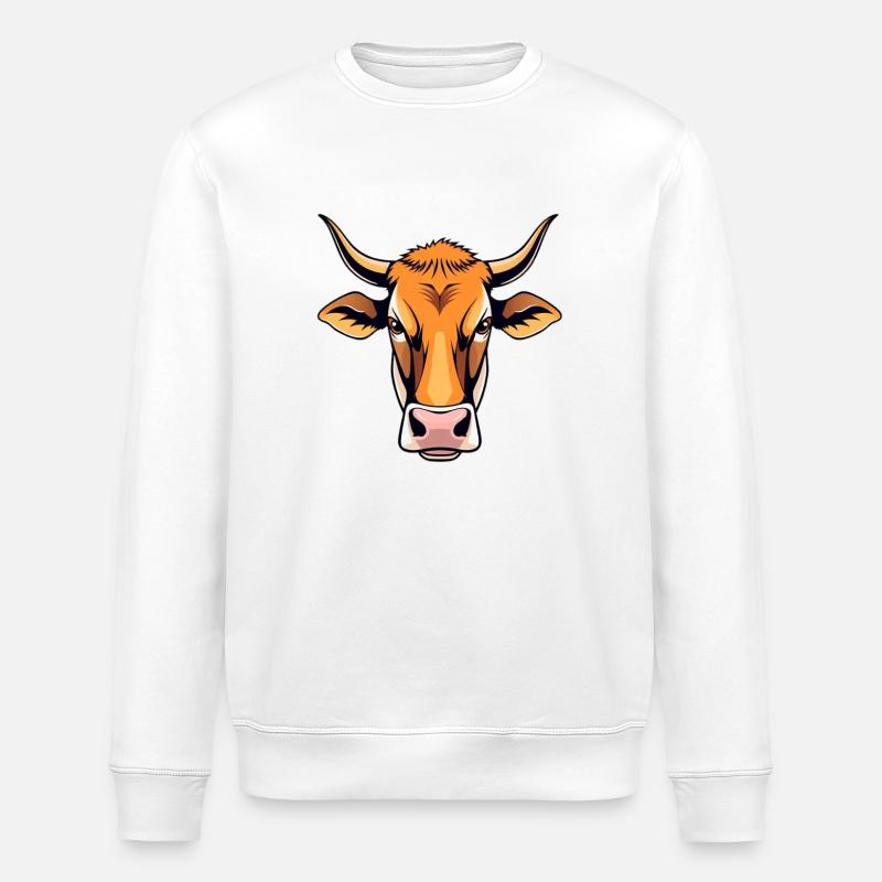 Kuh  - Stanley/Stella Unisex Bio-Sweatshirt ROLLER - Weiß