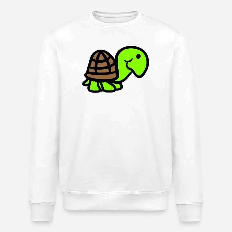 turtle cute smiling happy funny - Stanley/Stella ROLLER Unisex Organic Sweatshirt - white