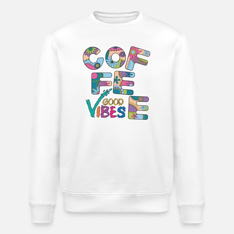 Vibrations du café - Sweat bio ROLLER Stanley/Stella Unisexe - blanc