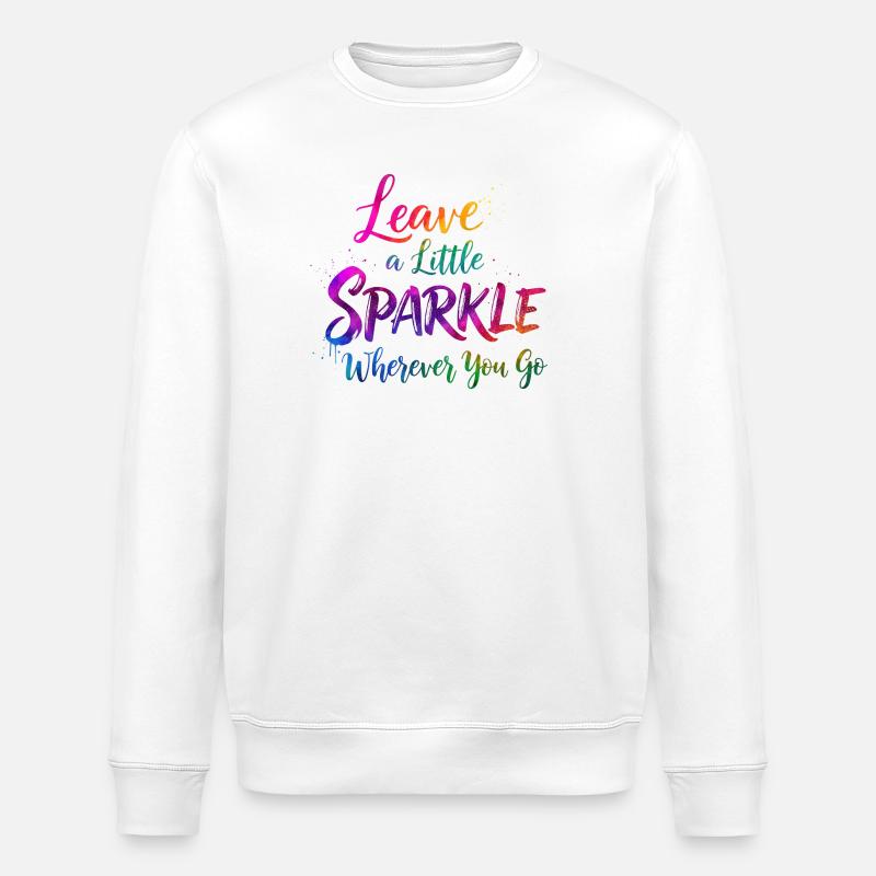 Rainbow Glitter Citation Inspirante Design - Sweat bio ROLLER Stanley/Stella Unisexe - blanc