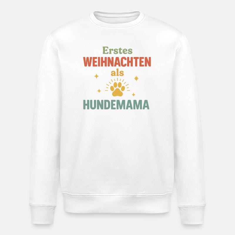 Boho Noël chien maman première célébration - Sweat bio ROLLER Stanley/Stella Unisexe - blanc