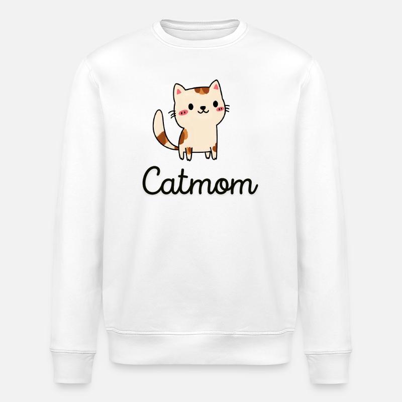 Niedliches Katzen-Design mit Charm - Stanley/Stella Unisex Bio-Sweatshirt ROLLER - Weiß