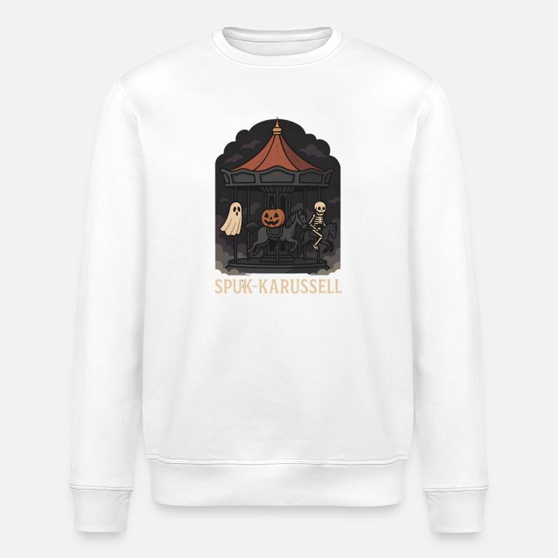 Spuk Karussell Halloween Design - Stanley/Stella Unisex Bio-Sweatshirt ROLLER - Weiß