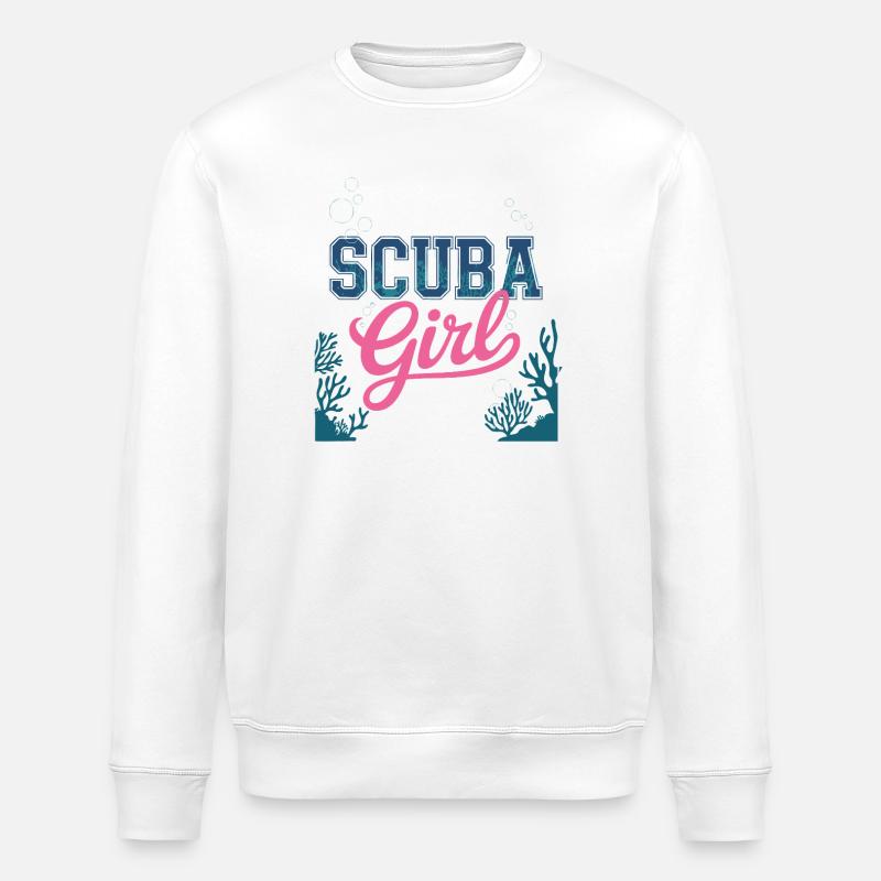 Conception de plongée sous-marine pour fille - Sweat bio ROLLER Stanley/Stella Unisexe - blanc
